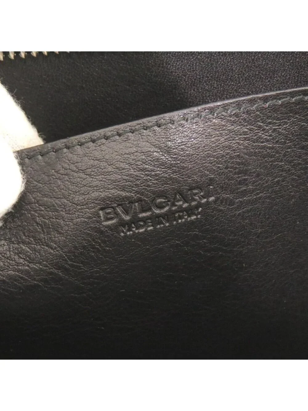 Bvlgari Logo Leather Black Clutch